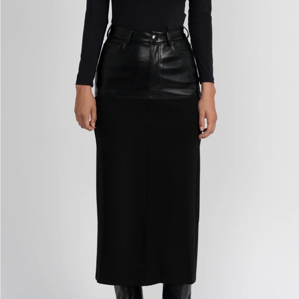Luum Black Leather Skirt